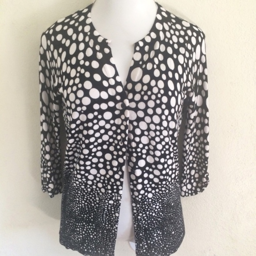 Cyrus V-Neck Buttoned Polka Dot Pattern Cardigan
